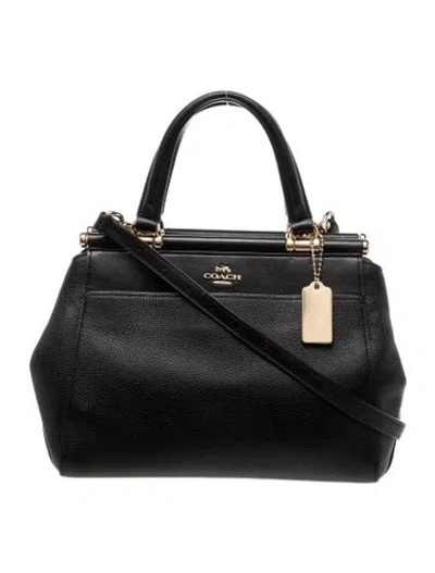 Pre-owned Coach Leather Top Handle Bag In Black