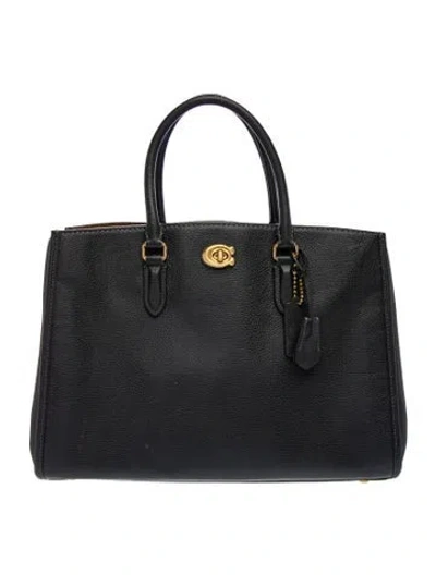 Pre-owned Coach Leather Top Handle Bag In Black