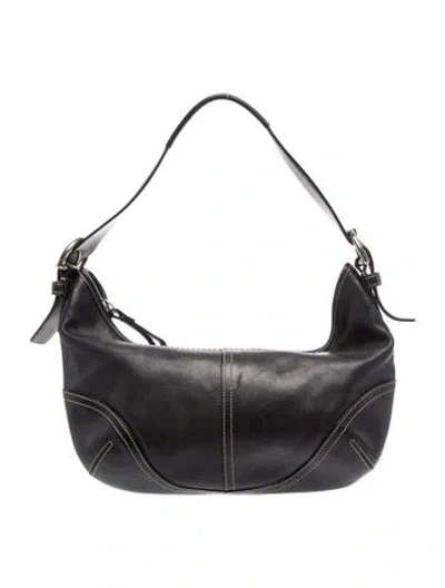 Pre-owned Coach Leather Top Handle Bag In Black