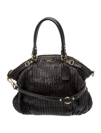 Pre-owned Coach Leather Top Handle Bag In Black