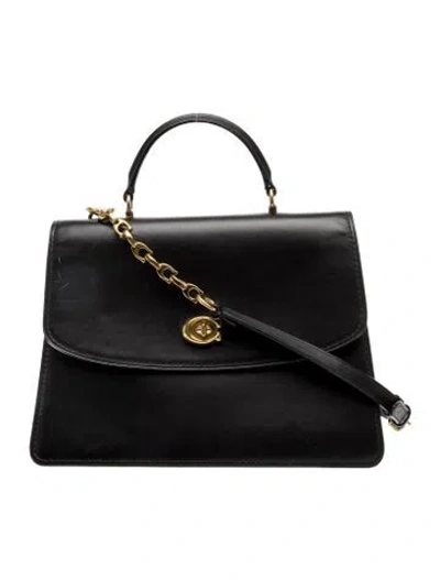 Pre-owned Coach Leather Top Handle Bag In Black