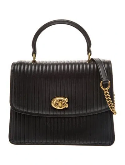 Pre-owned Coach Leather Top Handle Bag In Black