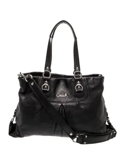 Pre-owned Coach Leather Top Handle Bag In Black