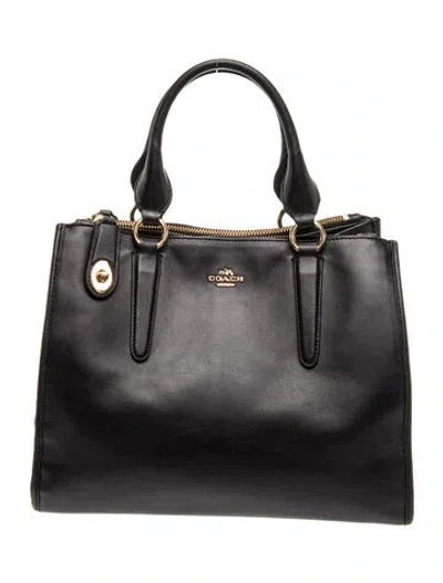 Pre-owned Coach Leather Top Handle Bag In Black