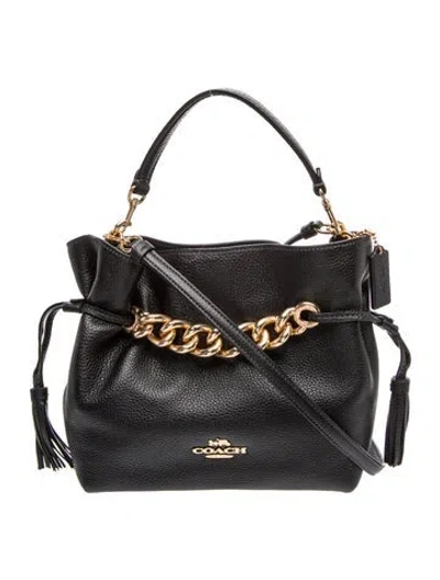Pre-owned Coach Leather Top Handle Bag In Black