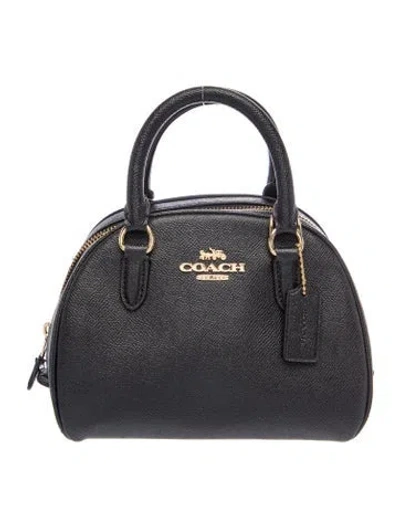 Pre-owned Coach Leather Top Handle Bag In Black