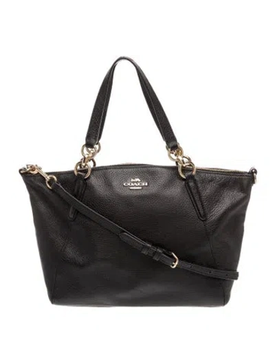 Pre-owned Coach Leather Top Handle Bag In Black