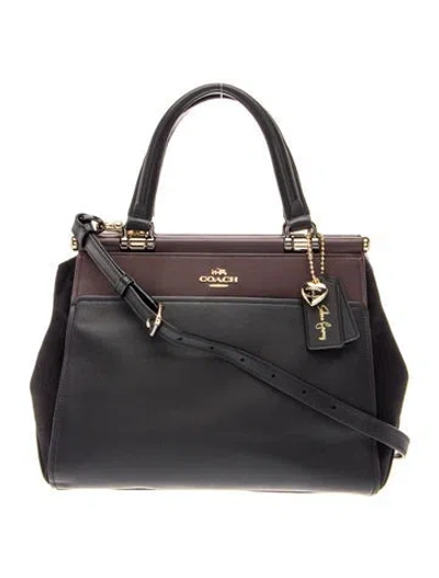 Pre-owned Coach Leather Top Handle Bag In Black