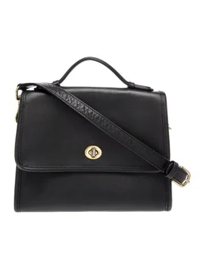 Pre-owned Coach Leather Top Handle Bag In Black