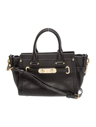 Pre-owned Coach Leather Top Handle Bag In Black