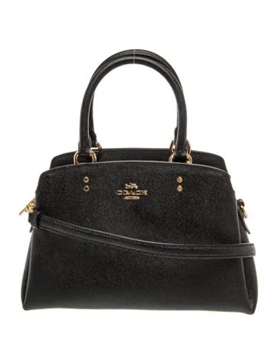 Pre-owned Coach Leather Top Handle Bag In Black