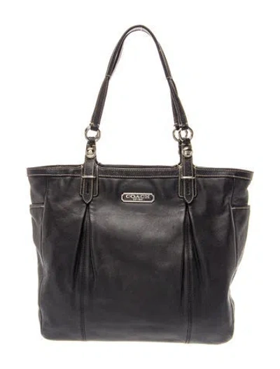 Pre-owned Coach Leather Top Handle Bag In Black