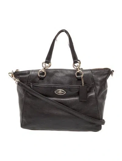 Pre-owned Coach Leather Top Handle Bag In Black