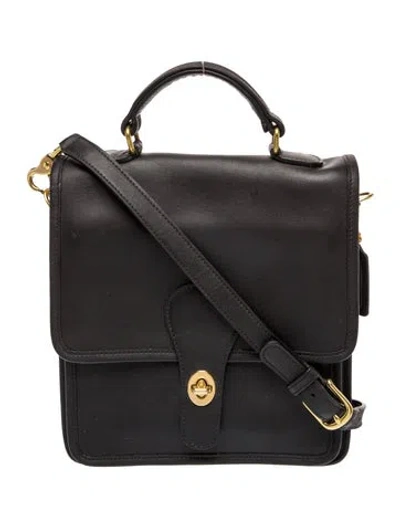 Pre-owned Coach Leather Top Handle Bag In Black