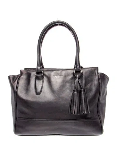 Pre-owned Coach Leather Top Handle Bag In Black