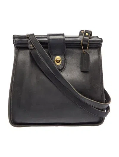 Pre-owned Coach Leather Top Handle Bag In Black