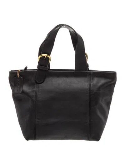 Pre-owned Coach Leather Top Handle Bag In Black
