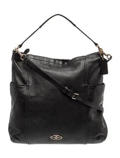 Pre-owned Coach Leather Top Handle Bag In Black