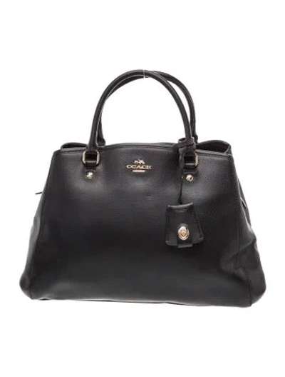 Pre-owned Coach Leather Top Handle Bag In Black