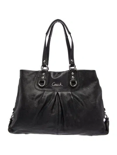 Pre-owned Coach Leather Top Handle Bag In Black