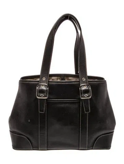 Pre-owned Coach Leather Top Handle Bag In Black