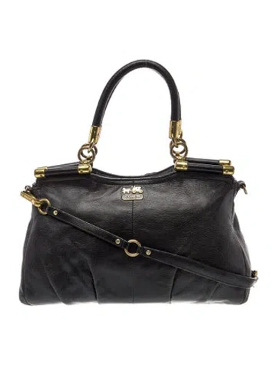 Pre-owned Coach Leather Top Handle Bag In Black