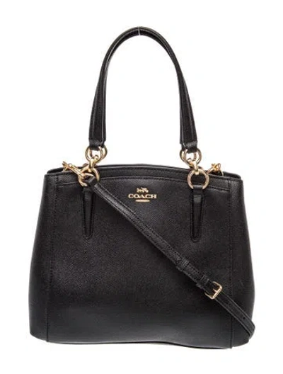 Pre-owned Coach Leather Top Handle Bag In Black