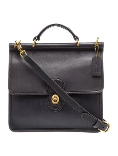 Pre-owned Coach Leather Top Handle Bag In Black