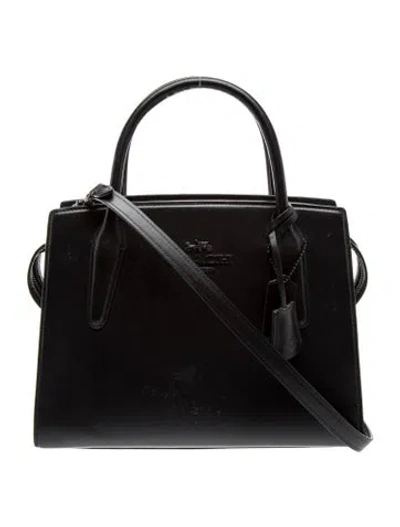 Pre-owned Coach Leather Top Handle Bag In Black