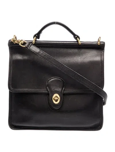 Pre-owned Coach Leather Top Handle Bag In Black