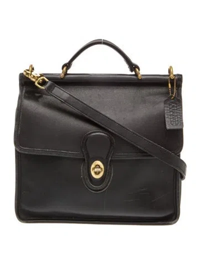Pre-owned Coach Leather Top Handle Bag In Black