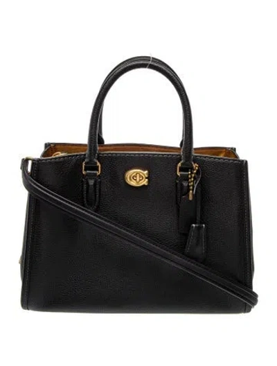 Pre-owned Coach Leather Top Handle Bag In Black
