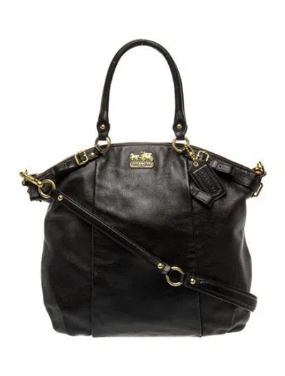 Pre-owned Coach Leather Top Handle Bag In Black