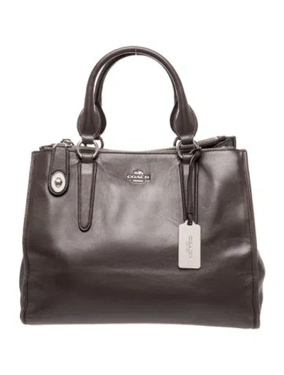 Pre-owned Coach Leather Top Handle Bag In Black