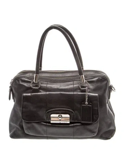 Pre-owned Coach Leather Top Handle Bag In Black