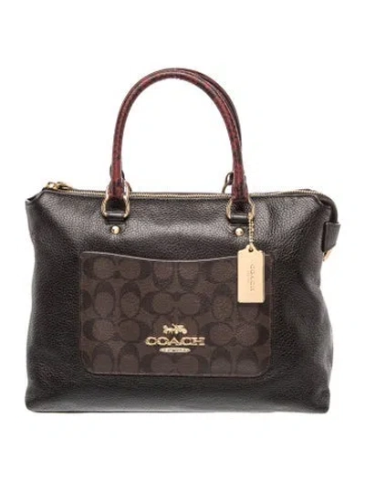 Pre-owned Coach Leather Top Handle Bag In Black