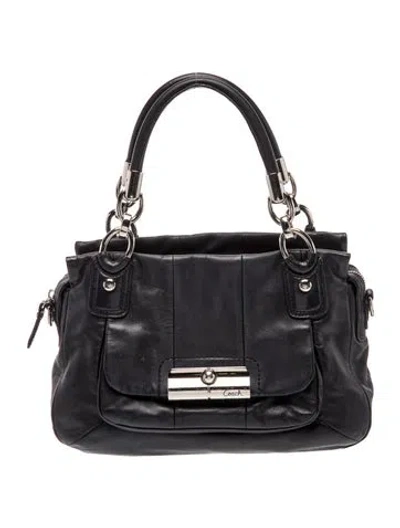 Pre-owned Coach Leather Top Handle Bag In Black