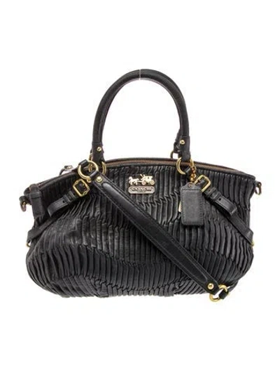 Pre-owned Coach Leather Top Handle Bag In Black