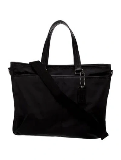 Pre-owned Coach Leather Top Handle Bag In Black