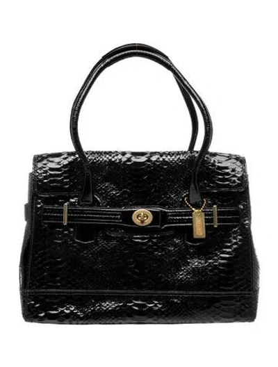 Pre-owned Coach Leather Top Handle Bag In Black