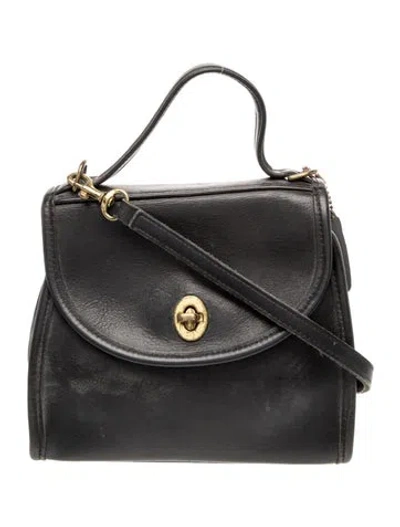 Pre-owned Coach Leather Top Handle Bag In Black