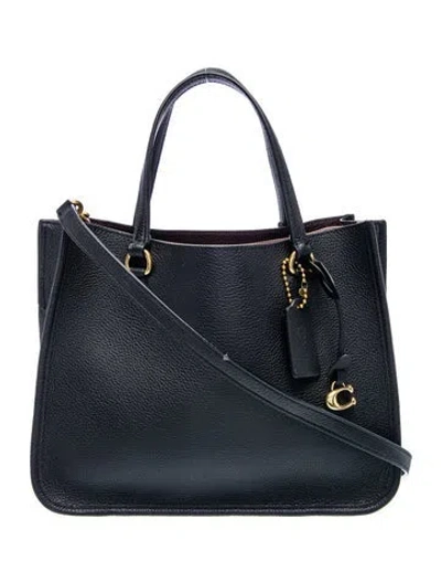Pre-owned Coach Leather Top Handle Bag In Black