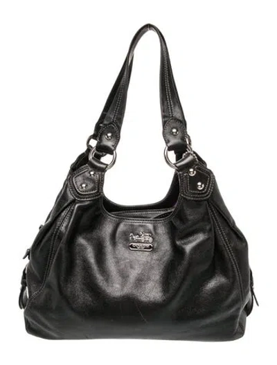 Pre-owned Coach Leather Top Handle Bag In Black