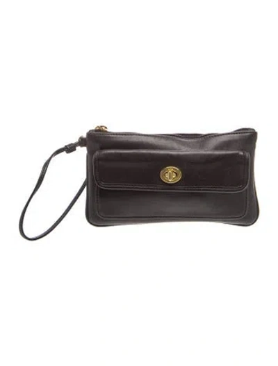 Pre-owned Coach Leather Top Handle Bag In Black