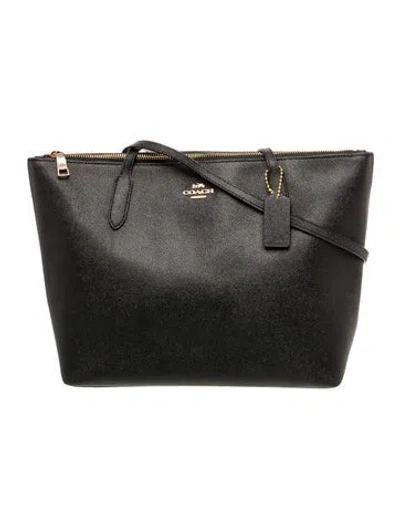 Pre-owned Coach Leather Top Handle Bag In Black