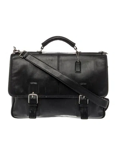 Pre-owned Coach Leather Top Handle Bag In Black