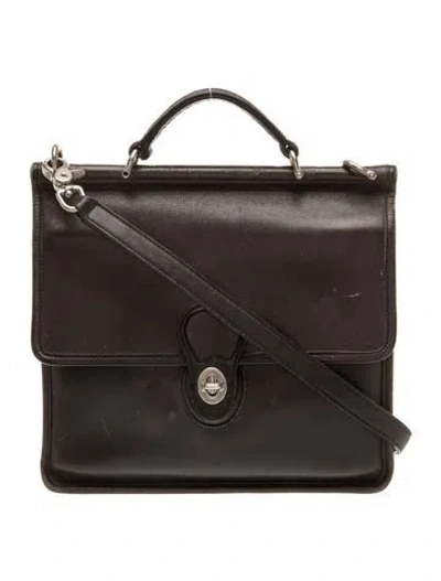 Pre-owned Coach Leather Top Handle Bag In Black