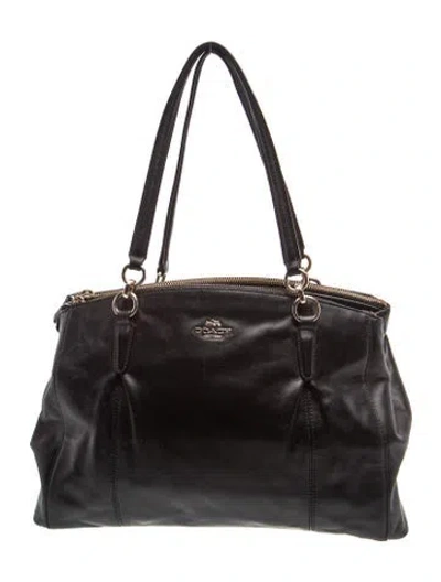 Pre-owned Coach Leather Top Handle Bag In Black