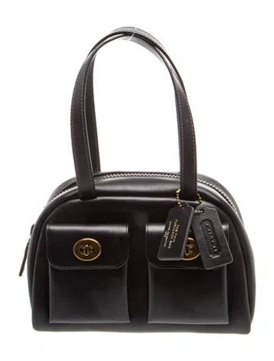 Pre-owned Coach Leather Top Handle Bag In Black