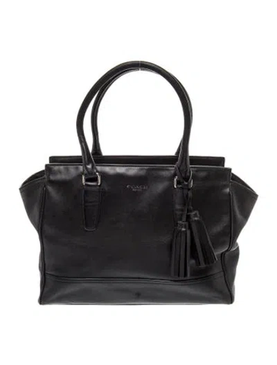 Pre-owned Coach Leather Top Handle Bag In Black